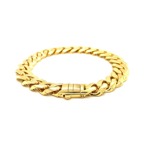 14k Yellow Gold Polished Curb Link Bracelet For Men and Women