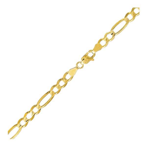 5.4mm 10k Yellow Gold Lite Figaro Link Bracelet