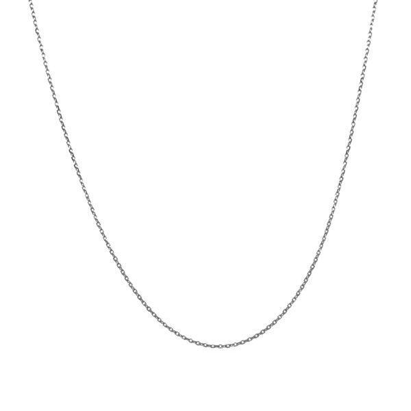 14k White Gold Diamond Cut Cable Link Chain 0.7mm