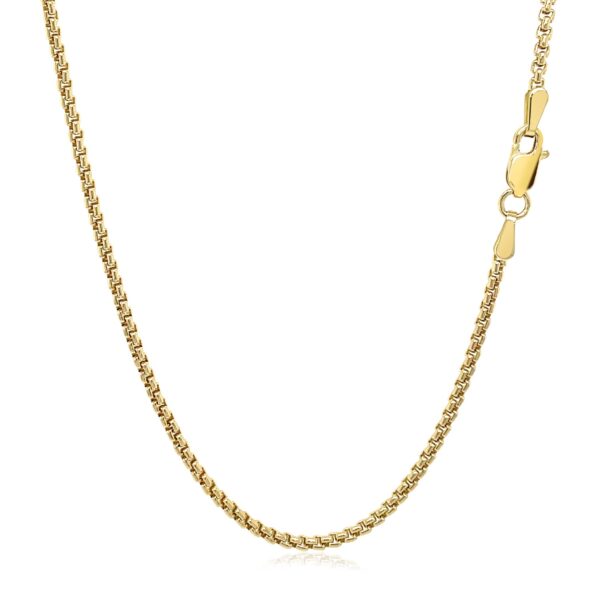 14k Yellow Gold Solid Round Box Chain 1.6 mm