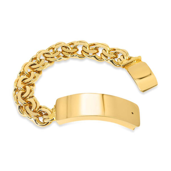 1. 10k Yellow Gold Chino Link Bracelet 14mm_joyeriadaisy