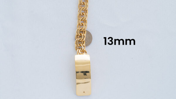 4. Quarter 10k Yellow Gold Chino Link Bracelet 13mm_joyeriadaisy